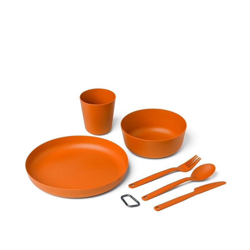 Load image into Gallery viewer, SEA TO SUMMIT CAMP DINNERWARE SET WITH MESH SACK 6 PIECES [CLR:BURNT ORANGE]
