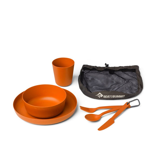 SEA TO SUMMIT CAMP DINNERWARE SET WITH MESH SACK 6 PIECES [CLR:BURNT ORANGE]