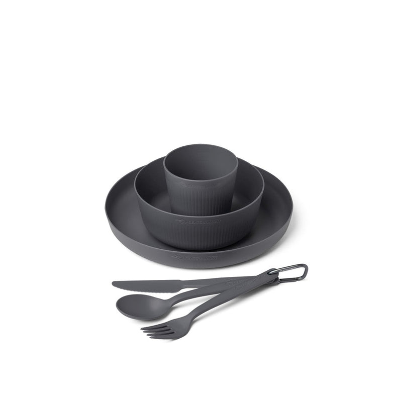 Load image into Gallery viewer, SEA TO SUMMIT CAMP DINNERWARE SET WITH MESH SACK 6 PIECES [CLR:CHARCOAL]
