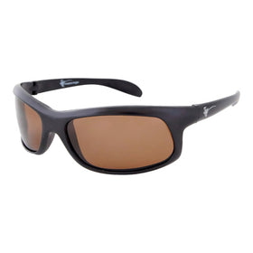 COMPLEAT ANGLER FLOATING SUNGLASSES MATT BLACK FRAME BROWN LENS