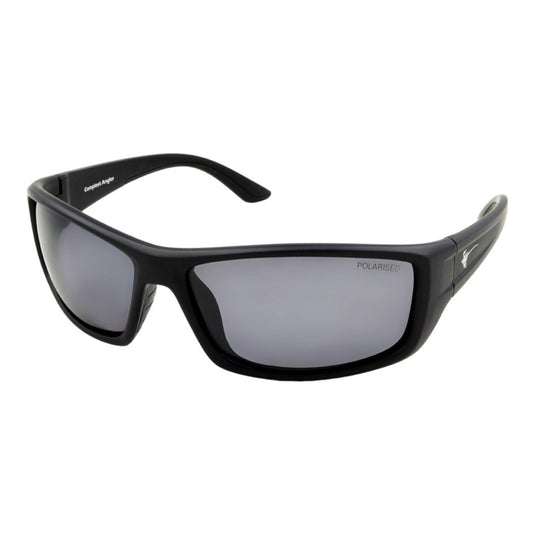 COMPLEAT ANGLER PREMIUM POLARISED SUNGLASSES MATT BLACK FRAME SMOKE LENS