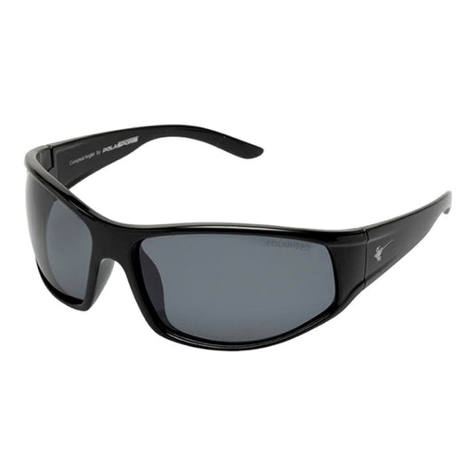 COMPLEAT ANGLER PREMIUM BLACK GLOSS FRAME SMOKE LENS
