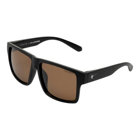 COMPLEAT ANGLER PREMIUM SUNGLASSES MATTE BLACK FRAME BROWN LENS