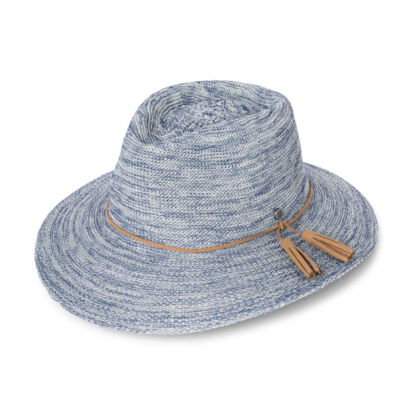 Load image into Gallery viewer, EVOKE CAROLINE FEDORA EV090 [CLR:LT BLUE SZ:58CM MEDIUM/LARGE]
