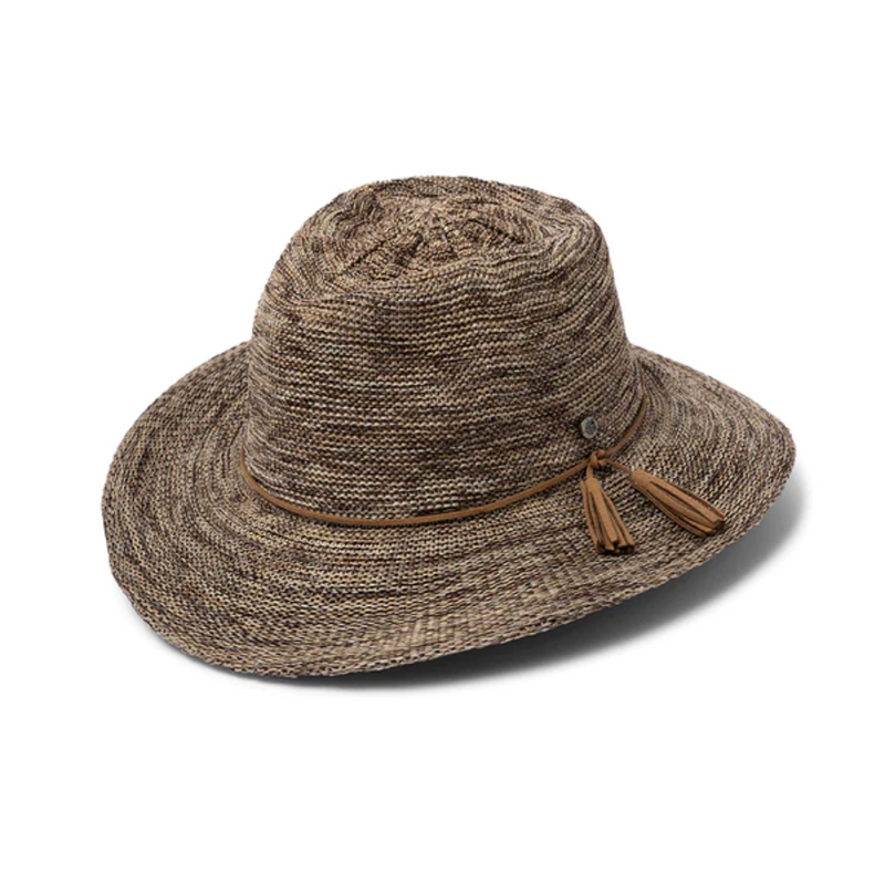Load image into Gallery viewer, EVOKE CAROLINE FEDORA EV090 [CLR:LT BROWN SZ:58CM MEDIUM/LARGE]
