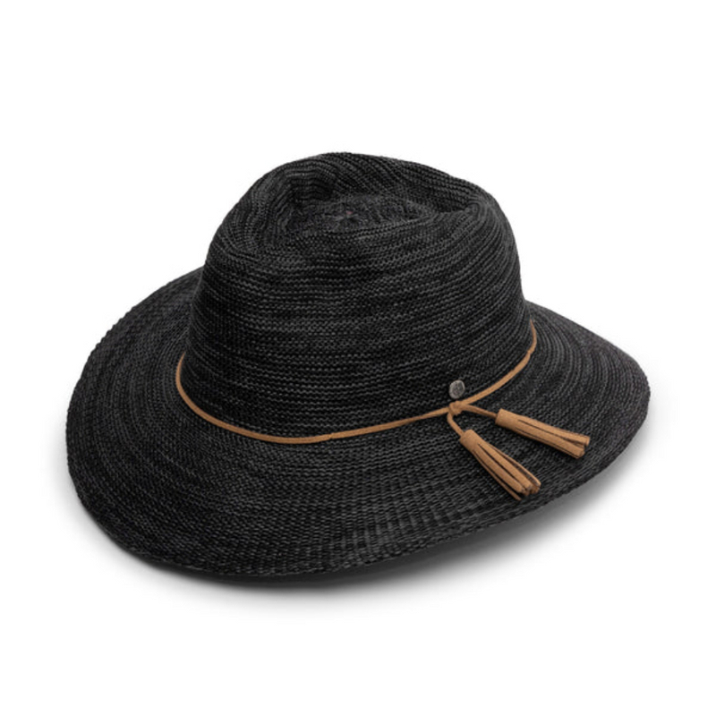 Load image into Gallery viewer, EVOKE CAROLINE FEDORA EV090 [CLR:MIXED BLACK SZ:58CM MEDIUM/LARGE]
