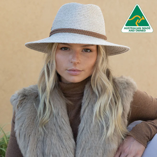 EVOKE KEITH FEDORA EV280A SAND 58CM [SZ:58CM MEDIUM/LARGE]