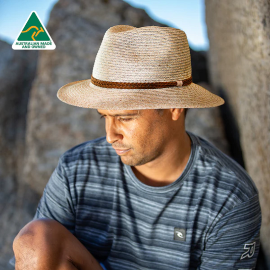 EVOKE KEITH FEDORA EV280A SAND 58CM [SZ:58CM MEDIUM/LARGE]