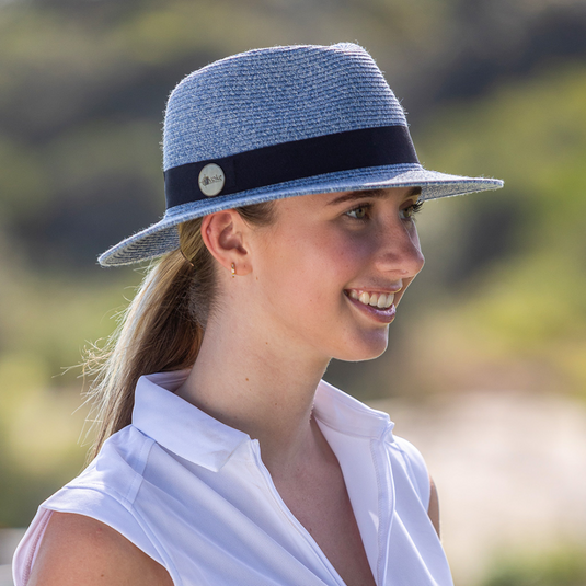EVOKE REEF PANAMATE HAT EV080 [CLR:MIX BLUE SZ:58CM MEDIUM/LARGE]