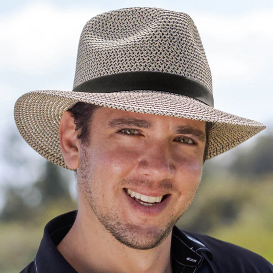 EVOKE CHARLIE FEDORA IVORY BROWN [SZ:58CM MEDIUM/LARGE]