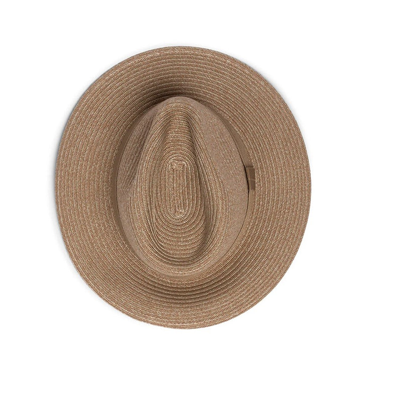 Load image into Gallery viewer, EVOKE STUART FLEXIBRAID FEDORA TAUPE COMBO [SZ:58CM MEDIUM/LARGE]
