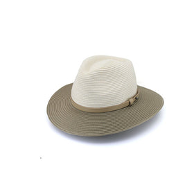 EVOKE LEXI FEDORA EV470 [CLR:IVORY / KHAKI SZ:58CM MEDIUM/LARGE]