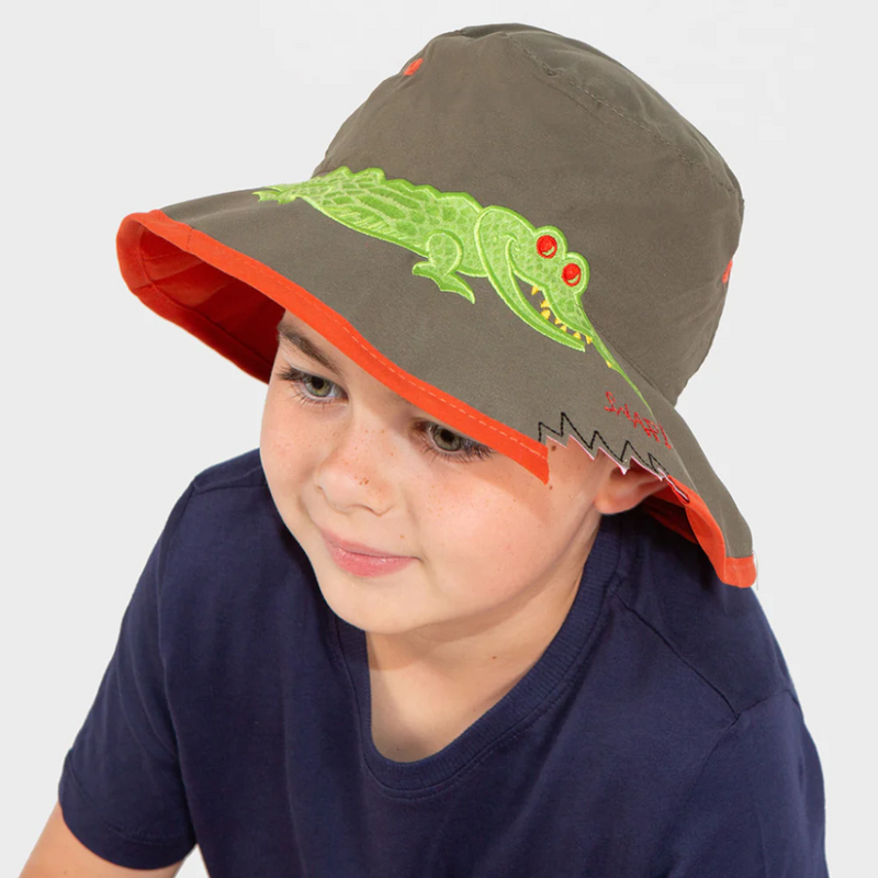 Load image into Gallery viewer, RIGON AWESOME KIDS HAT B907 CROC KHAKI HAT [SZ:52cm]
