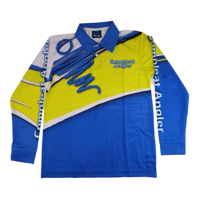 Load image into Gallery viewer, COMPLEAT ANGLER KIDS TOURNAMENT SHIRT WHITE/GREEN/BLUE [SZ:10]

