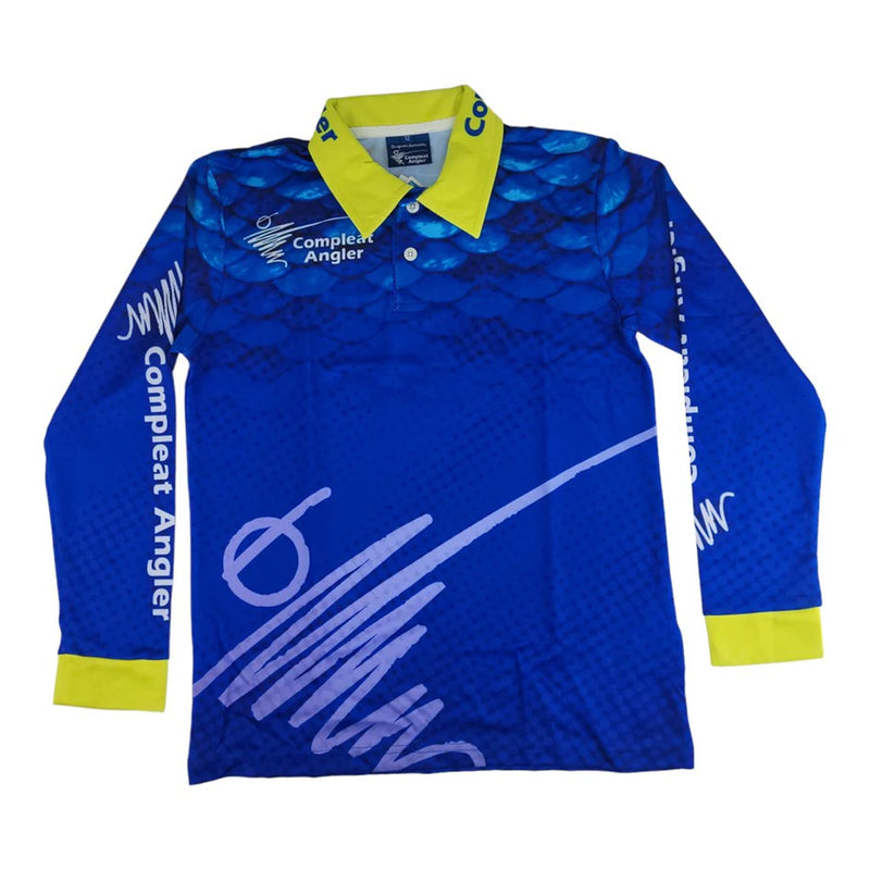 Load image into Gallery viewer, COMPLEAT ANGLER KIDS BUTTON TOURNAMENT SHIRT BLUE [SZ:6]
