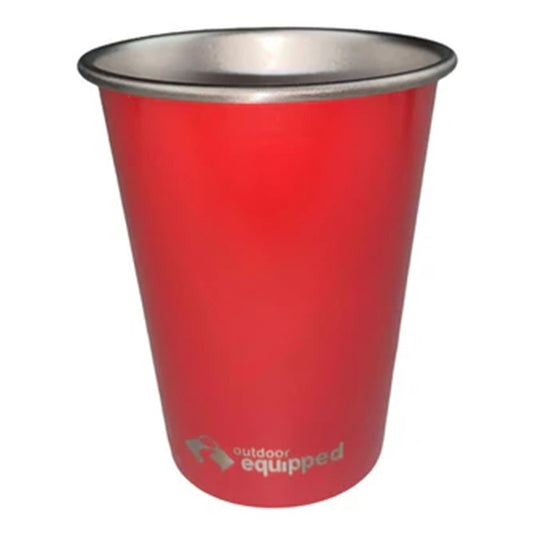 OUTDOOR EQUIPPED STAINLESS STEEL DRINKING CUP 350ML [CLR:RED]