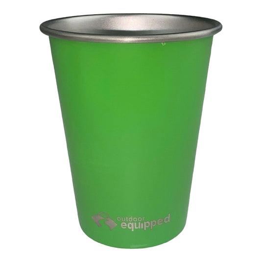 OUTDOOR EQUIPPED STAINLESS STEEL DRINKING CUP 350ML [CLR:GREEN]