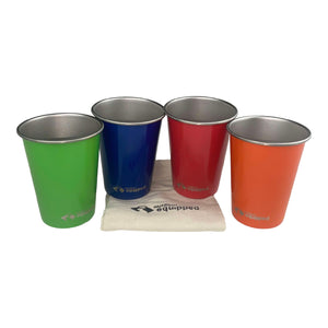 OUTDOOR EQUIPPED STAINLESS STEEL DRINKING CUP SET OF 4