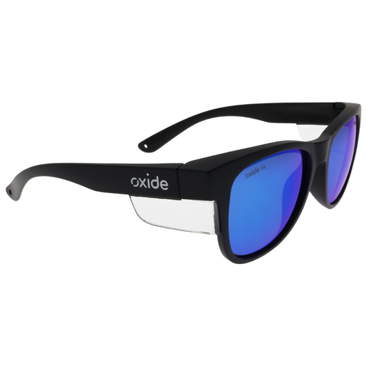 OXIDE SAFETY QUAKE MATT BLACK [LENS:BLUE MIRROR]