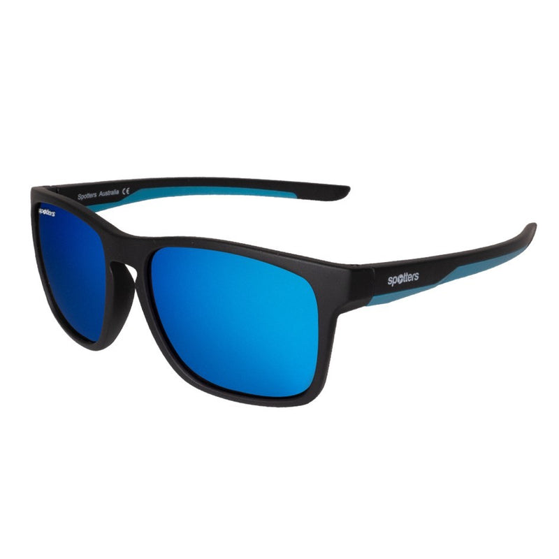 Load image into Gallery viewer, SPOTTERS SUNGLASSES KIDS DINGO MATT BLACK [LENS:BLUE MIRROR]
