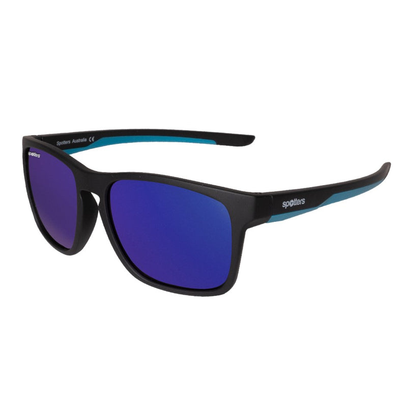 Load image into Gallery viewer, SPOTTERS SUNGLASSES KIDS DINGO MATT BLACK [LENS:PURPLE MIRROR]

