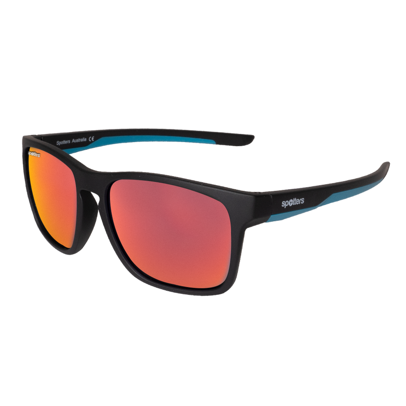 Load image into Gallery viewer, SPOTTERS SUNGLASSES KIDS DINGO MATT BLACK [LENS:RED MIRROR]
