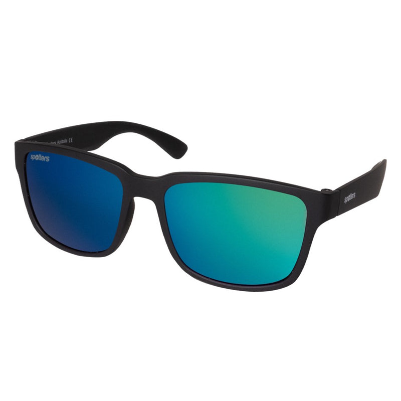 Load image into Gallery viewer, SPOTTERS SUNGLASSES KIDS KANGA MATT BLACK [LENS:GREEN MIRROR]
