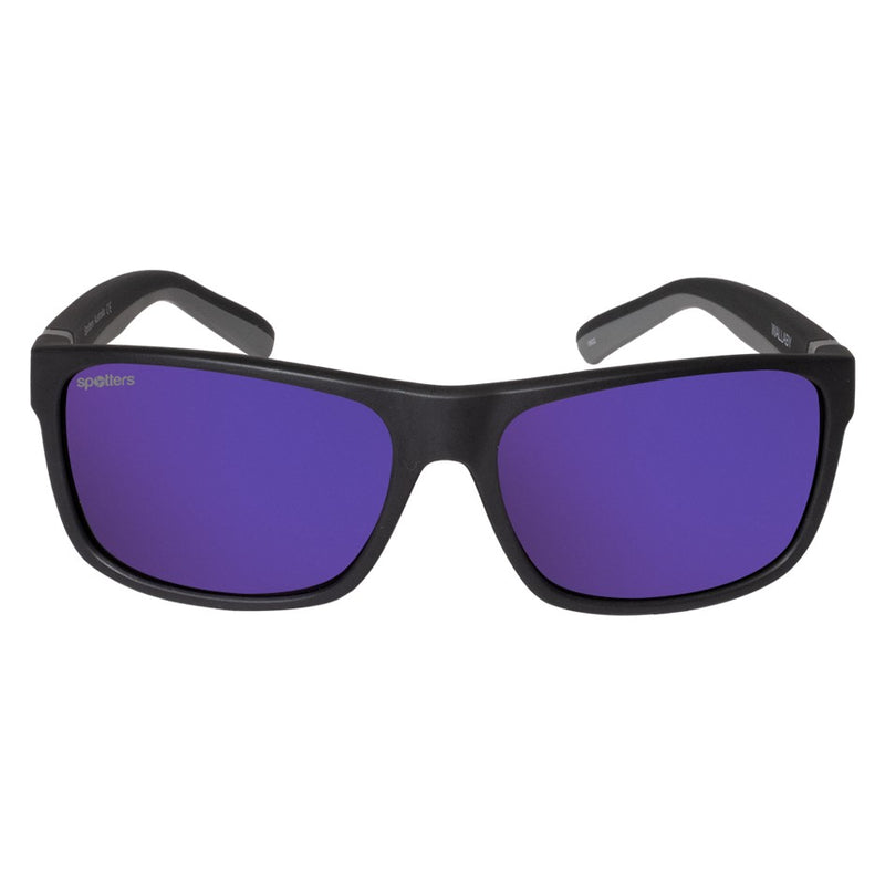 Load image into Gallery viewer, SPOTTERS SUNGLASSES KIDS WOMBAT MATT BLACK [LENS:PURPLE MIRROR]
