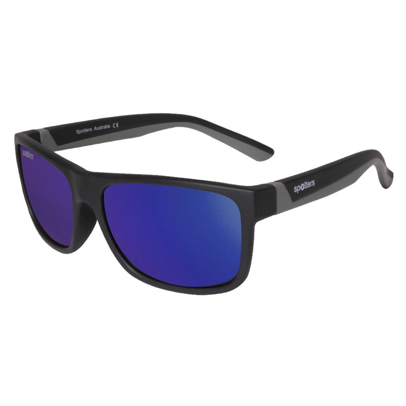 Load image into Gallery viewer, SPOTTERS SUNGLASSES KIDS WOMBAT MATT BLACK [LENS:PURPLE MIRROR]

