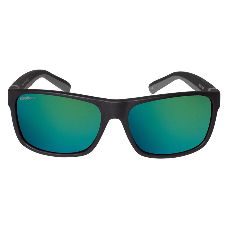 Load image into Gallery viewer, SPOTTERS SUNGLASSES KIDS WOMBAT MATT BLACK [LENS:GREEN MIRROR]
