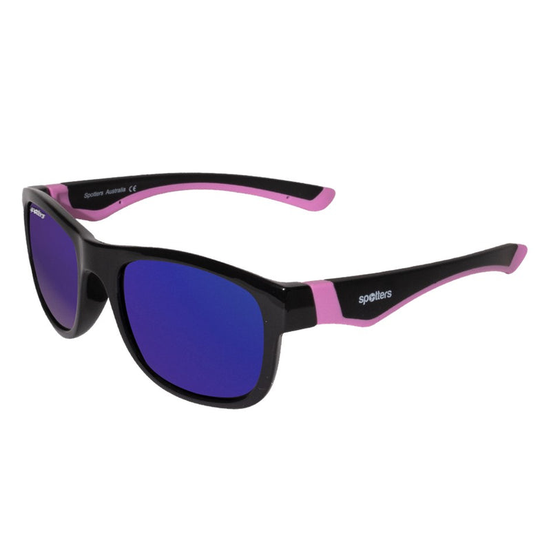 Load image into Gallery viewer, SPOTTERS SUNGLASSES KIDS EMU MATT BLACK [LENS:PURPLE MIRROR]
