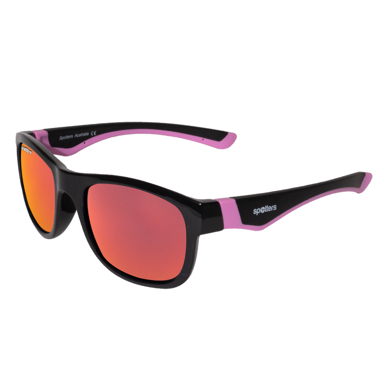 Load image into Gallery viewer, SPOTTERS SUNGLASSES KIDS EMU MATT BLACK [LENS:RED MIRROR]
