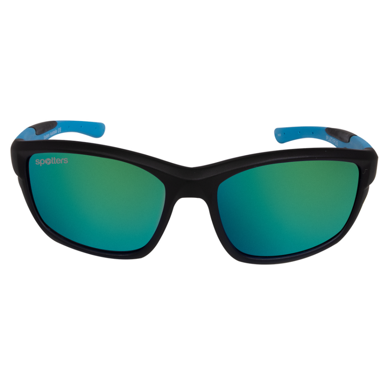 Load image into Gallery viewer, SPOTTERS SUNGLASSES KIDS PLATYPUS MATT BLACK [LENS:GREEN MIRROR]
