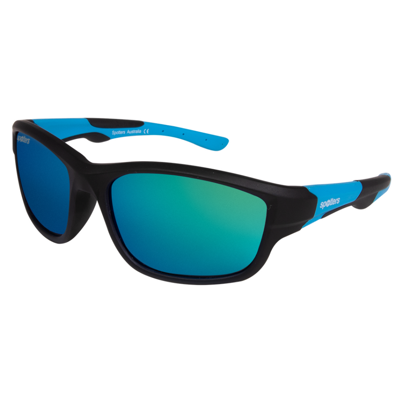 Load image into Gallery viewer, SPOTTERS SUNGLASSES KIDS PLATYPUS MATT BLACK [LENS:GREEN MIRROR]
