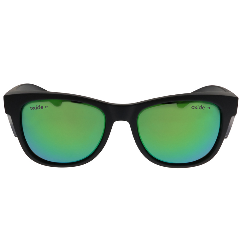 Load image into Gallery viewer, OXIDE SAFETY QUAKE MATT BLACK [LENS:GREEN MIRROR]
