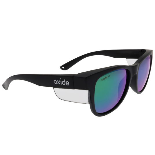 OXIDE SAFETY QUAKE MATT BLACK [LENS:GREEN MIRROR]