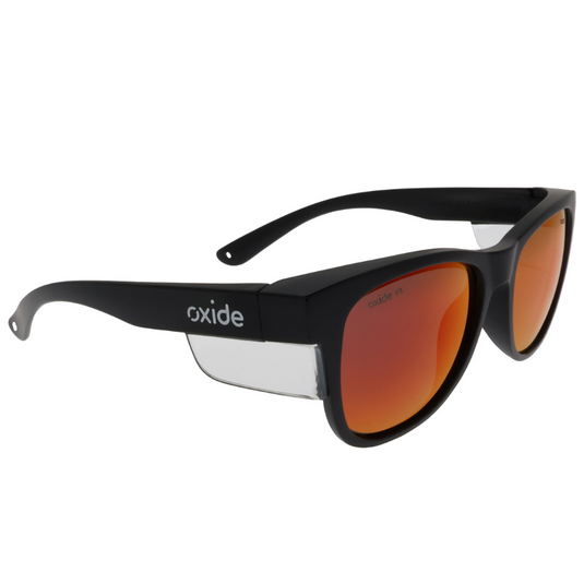 OXIDE SAFETY QUAKE MATT BLACK [LENS:RED MIRROR]