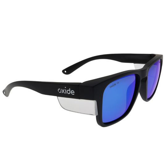 OXIDE SAFETY FROST MATT BLACK [LENS:BLUE MIRROR]