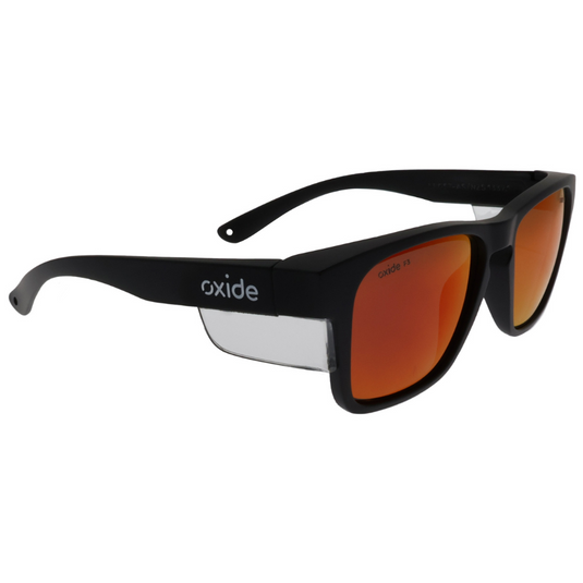 OXIDE SAFETY FROST MATT BLACK [LENS:RED MIRROR]