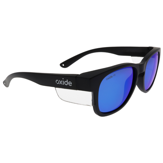 OXIDE SAFETY STORM MATT BLACK [LENS:BLUE MIRROR]