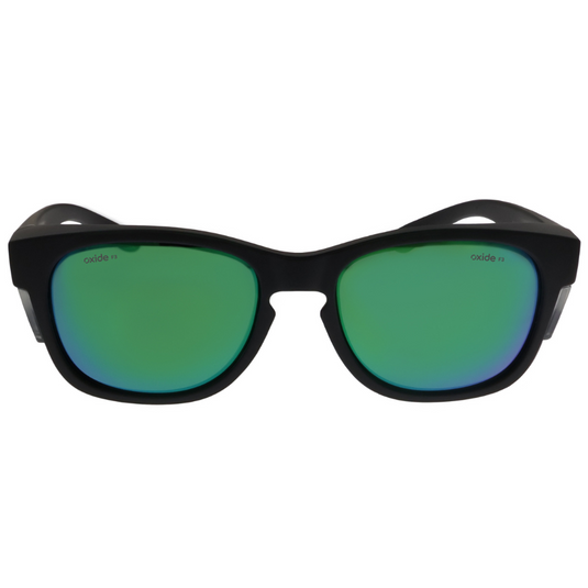 OXIDE SAFETY STORM MATT BLACK [LENS:GREEN MIRROR]