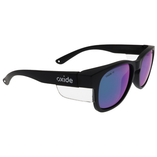 OXIDE SAFETY STORM MATT BLACK [LENS:GREEN MIRROR]
