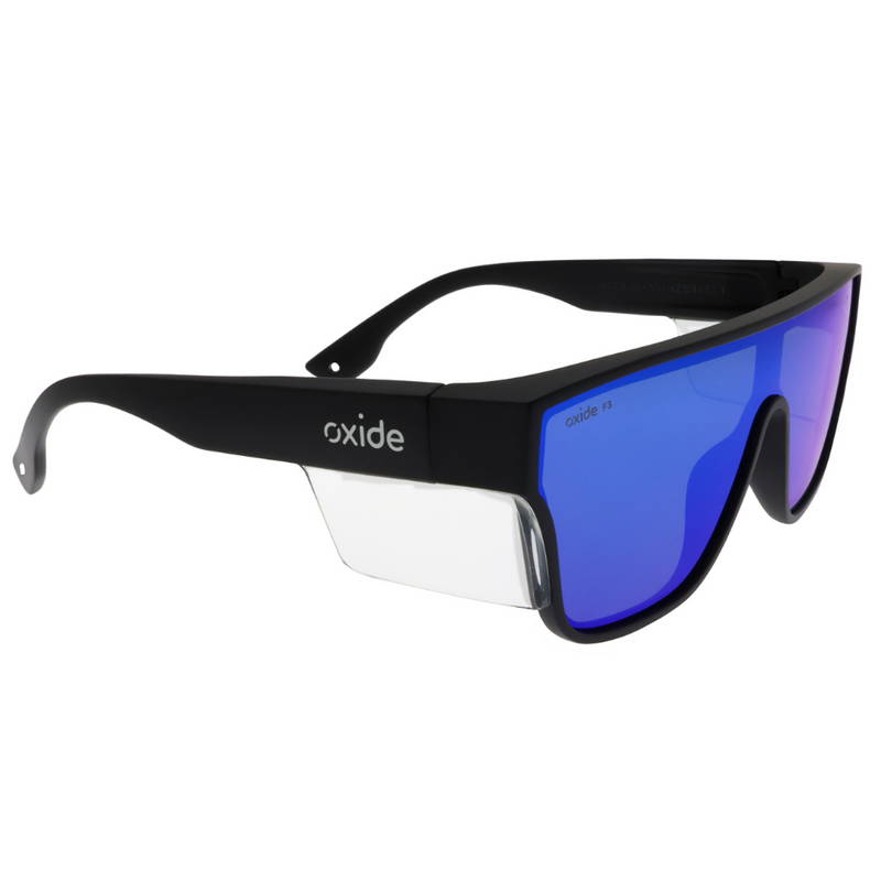 Load image into Gallery viewer, OXIDE SAFETY INFERNO MATT BLACK [LENS:BLUE MIRROR]
