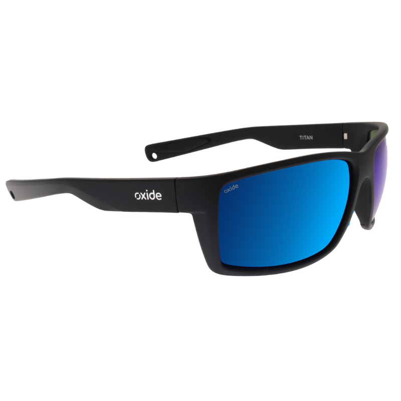 Load image into Gallery viewer, OXIDE EYEWEAR TITAN MATT BLACK [LENS:BLUE MIRROR]
