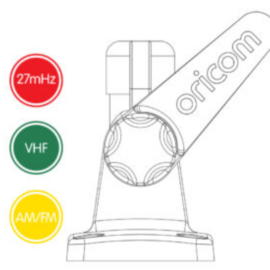 ORICOM MBL002 MARINE DOUBLE SWIVEL RECTANGULAR ANTENNA BASE - SUITS MDW SERIES WHIPS