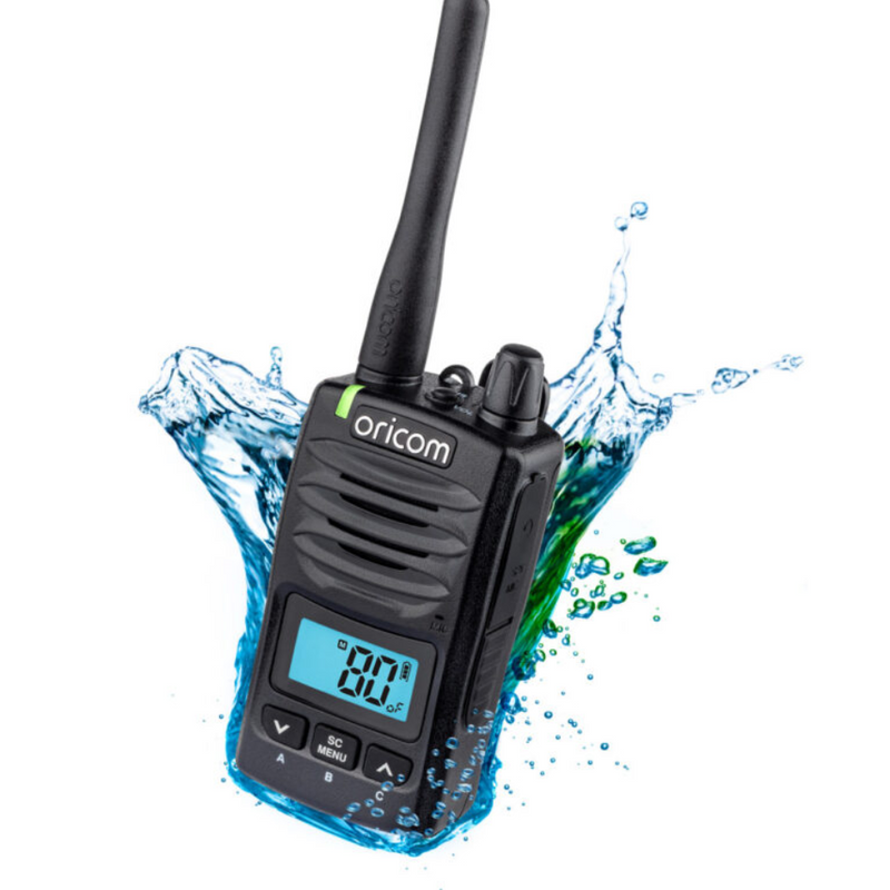 Load image into Gallery viewer, ORICOM DTXTP600 5 WATT IP67 WATERPROOF HANDHELD IHF CB RADIO TRADE PACK
