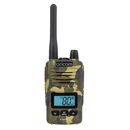 ORICOM DTX600 CAMO WATERPROOF IP67 5 WATT HANDHELD UHF CB RADIO