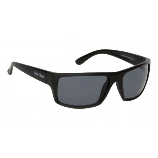 UGLY FISH P1202 POLARISED WRAP LIFESTYLE SUNGLASSES MATT BLACK [LENS:SMOKE]