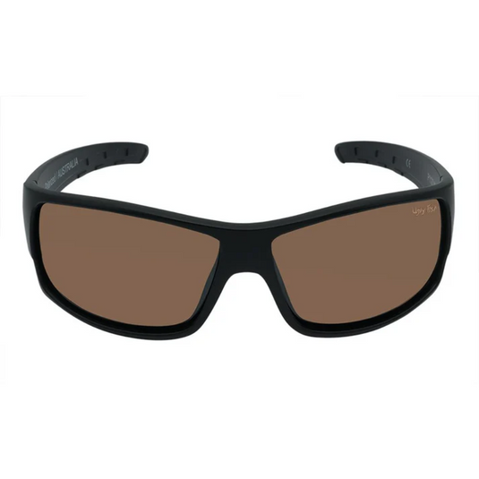 UGLY FISH P1127 POLARISED LIFESTYLE WRAP SUNGLASSES MATT BLACK [LENS:BROWN]
