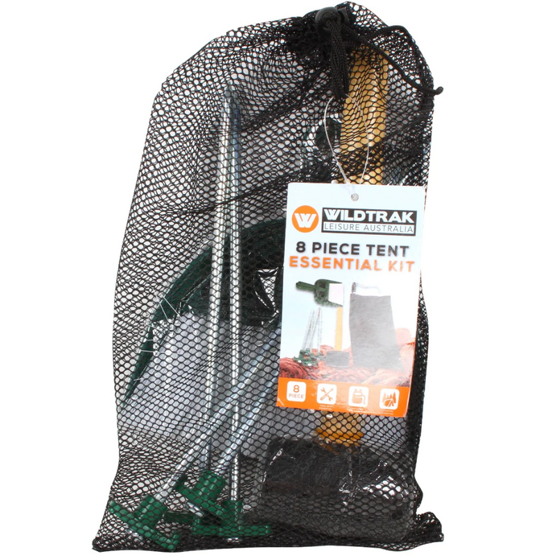 Load image into Gallery viewer, WILDTRAK 8 PIECE TENT ESSENTIAL KIT IN NET BAG 
